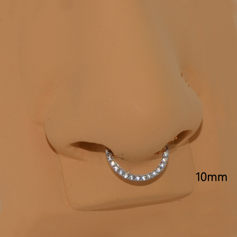 1 buc. Cercei Daith Cerceu pentru nas CZ Segment cu balamale Clicker Inel pentru nas Mamelon Cartilajul urechii Tragus Buza Piercing Bijuterii pentru corp