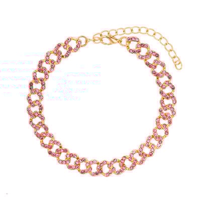 Punk stralucitor cristal Miami cubanez link bratara glezna pentru femei Iced out cubanez link glezna lant 2021 plaja picior bijuterii en-gros