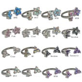 1 buc floare de zircon cubic cu filet intern din oțel chirurgical inel cu margele circulare potcoavă ureche tragus cartilaj helix cercel stud