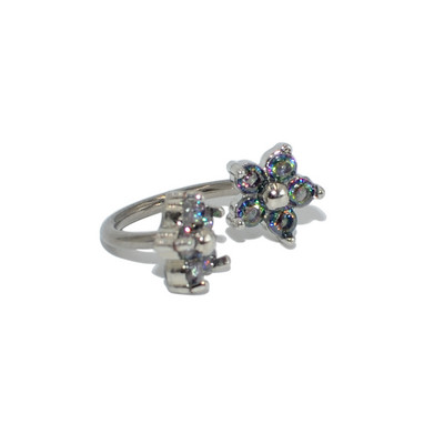 1 buc floare de zircon cubic cu filet intern din oțel chirurgical inel cu margele circulare potcoavă ureche tragus cartilaj helix cercel stud