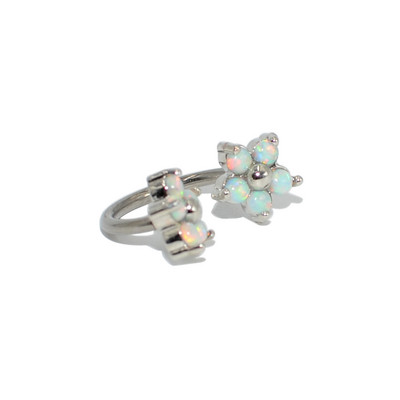 1 buc floare de zircon cubic cu filet intern din oțel chirurgical inel cu margele circulare potcoavă ureche tragus cartilaj helix cercel stud