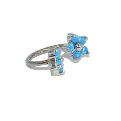 1 buc floare de zircon cubic cu filet intern din oțel chirurgical inel cu margele circulare potcoavă ureche tragus cartilaj helix cercel stud