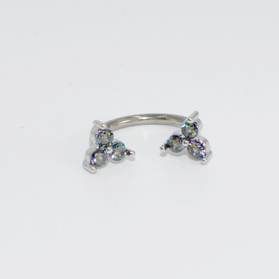 1 buc floare de zircon cubic cu filet intern din oțel chirurgical inel cu margele circulare potcoavă ureche tragus cartilaj helix cercel stud