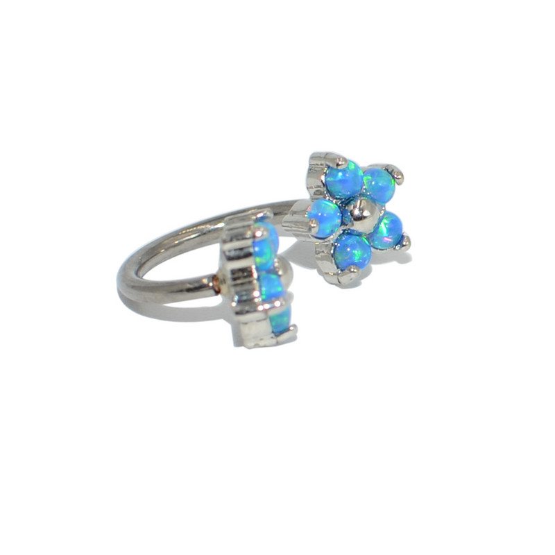 1 buc floare de zircon cubic cu filet intern din oțel chirurgical inel cu margele circulare potcoavă ureche tragus cartilaj helix cercel stud