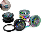 Dreamlee Füldugók Alagút Mérők Rozsdamentes Acél csavaros Fit Circon Crystal Grind Arenaceous Piercing Expander Strecther fülbevaló