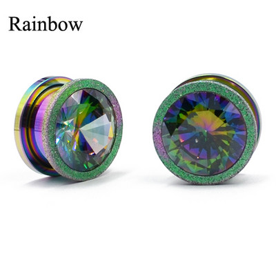 Dreamlee Füldugók Alagút Mérők Rozsdamentes Acél csavaros Fit Circon Crystal Grind Arenaceous Piercing Expander Strecther fülbevaló