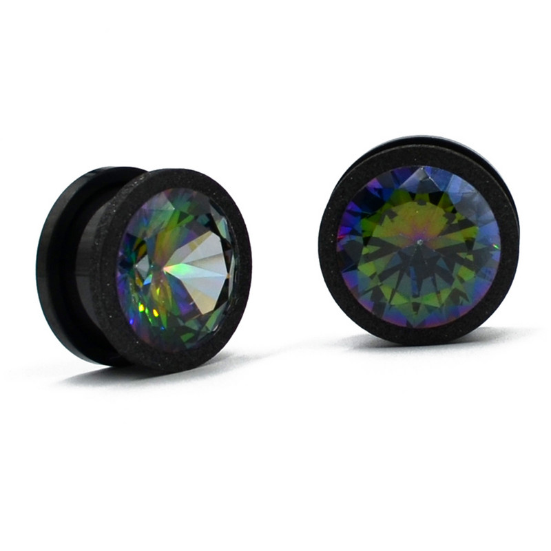 Dreamlee Füldugók Alagút Mérők Rozsdamentes Acél csavaros Fit Circon Crystal Grind Arenaceous Piercing Expander Strecther fülbevaló