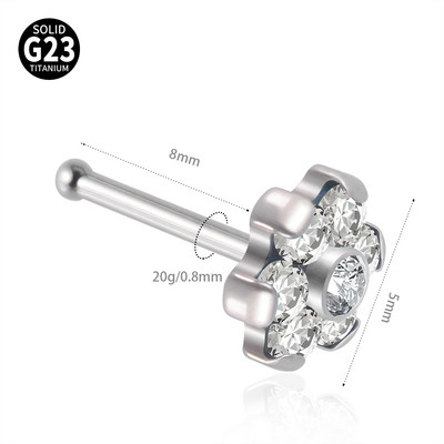1 buc G23 titan crampoane pentru nas Thunder ureche cercel fulger opal floare inel nas 20G lobul tragus piercing bijuterii pentru corp