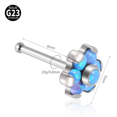 1 buc G23 titan crampoane pentru nas Thunder ureche cercel fulger opal floare inel nas 20G lobul tragus piercing bijuterii pentru corp