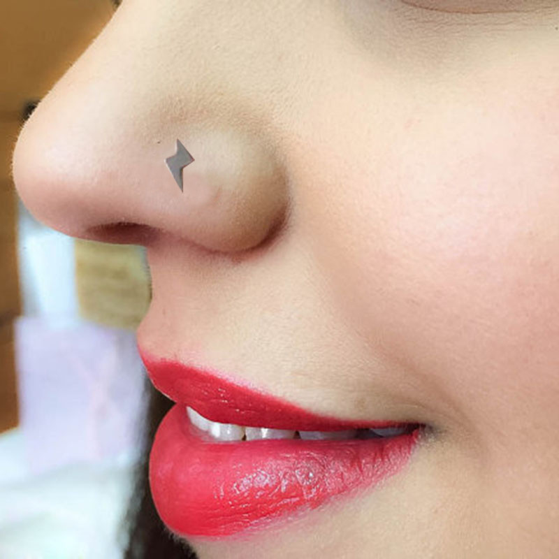 1 buc G23 titan crampoane pentru nas Thunder ureche cercel fulger opal floare inel nas 20G lobul tragus piercing bijuterii pentru corp