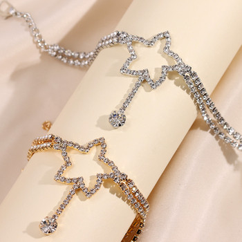 Iced out Star Butterfly Crystal Rhinestone Link Chain Анкети Бижута Кухи звезди Сърце Тенис Верига за глезена Гривна за жени