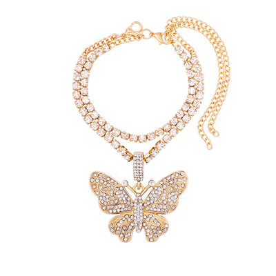 Punk Bling Cristal gleznă cu semn de dolar pentru femei Hiphop stratificat tenis gleznă Brățară animal gleznă Trend Beach Jewely 2022