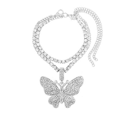 Punk Bling Cristal gleznă cu semn de dolar pentru femei Hiphop stratificat tenis gleznă Brățară animal gleznă Trend Beach Jewely 2022