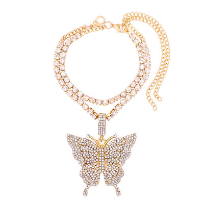 Punk Bling Cristal gleznă cu semn de dolar pentru femei Hiphop stratificat tenis gleznă Brățară animal gleznă Trend Beach Jewely 2022