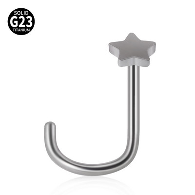 1 buc G23 titan solid push in nas șurub piercing floare opal stea luna nas inel de reținere bijuterii pentru corp 20g