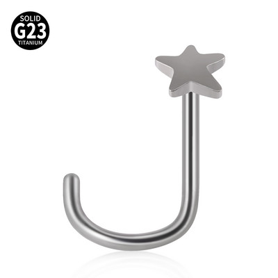 1 buc G23 titan solid push in nas șurub piercing floare opal stea luna nas inel de reținere bijuterii pentru corp 20g