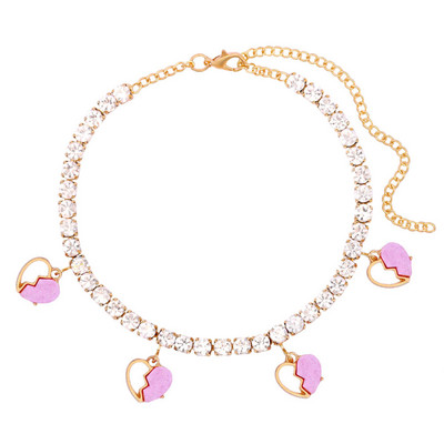 Nove ljetne šuplje akrilne narukvice za gležnjeve sa slomljenim srcem za žene Šarene INS Love Bling narukvice sa gležnjačama sa dijamantima Nakit od sandala