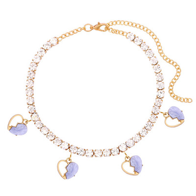 Nove ljetne šuplje akrilne narukvice za gležnjeve sa slomljenim srcem za žene Šarene INS Love Bling narukvice sa gležnjačama sa dijamantima Nakit od sandala