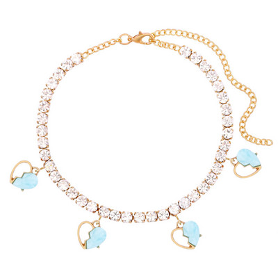 Nove ljetne šuplje akrilne narukvice za gležnjeve sa slomljenim srcem za žene Šarene INS Love Bling narukvice sa gležnjačama sa dijamantima Nakit od sandala