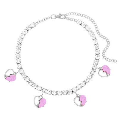 Nove ljetne šuplje akrilne narukvice za gležnjeve sa slomljenim srcem za žene Šarene INS Love Bling narukvice sa gležnjačama sa dijamantima Nakit od sandala