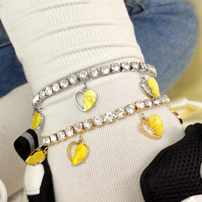 Nove ljetne šuplje akrilne narukvice za gležnjeve sa slomljenim srcem za žene Šarene INS Love Bling narukvice sa gležnjačama sa dijamantima Nakit od sandala