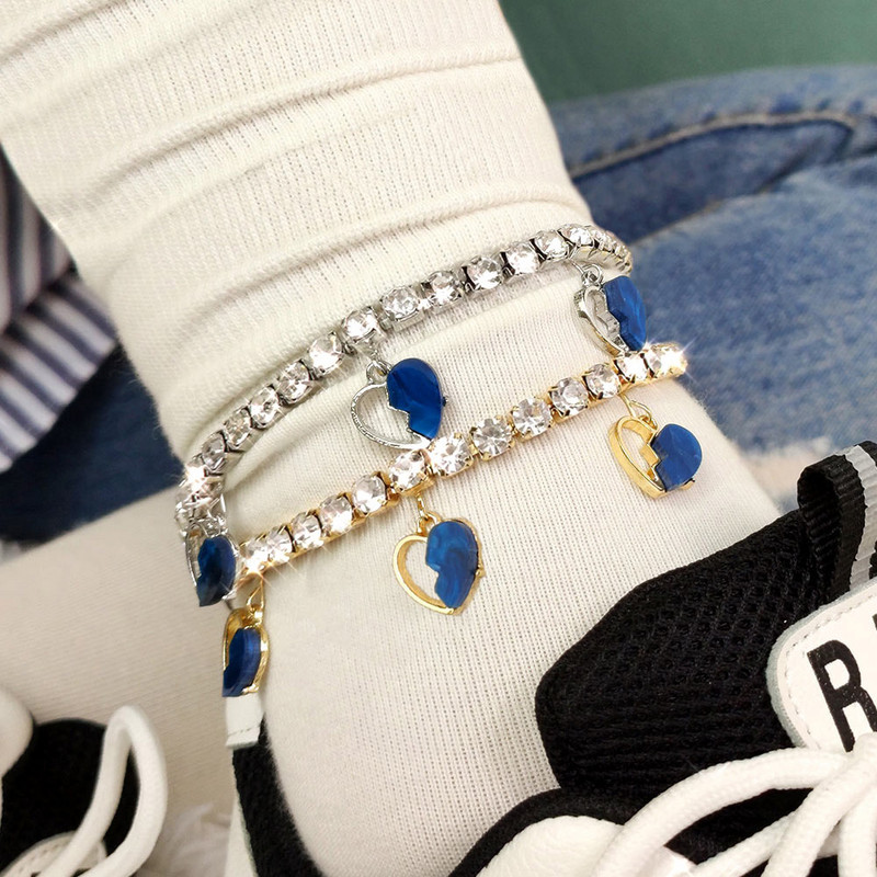 Nove ljetne šuplje akrilne narukvice za gležnjeve sa slomljenim srcem za žene Šarene INS Love Bling narukvice sa gležnjačama sa dijamantima Nakit od sandala