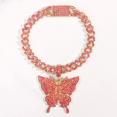 Punk cu strasuri pavate fluture gleznele groase pentru femei Bling Mimai cubanez link glezna bratara pe picior bijuterii rock nou