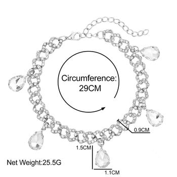 Висулка с форма на прозрачна водна капка, кристална кубинска връзка, верига за глезени, нови гривни от Маями, кубински глезени, летни бижута за крака