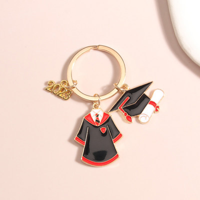 Χαριτωμένο σμάλτο μπρελόκ 2023 Σχολική στολή αποφοίτησης Μπρελόκ Μπρελόκ Πτυχιούχο μπρελόκ για μαθητικά δώρα DIY Χειροποίητα κοσμήματα