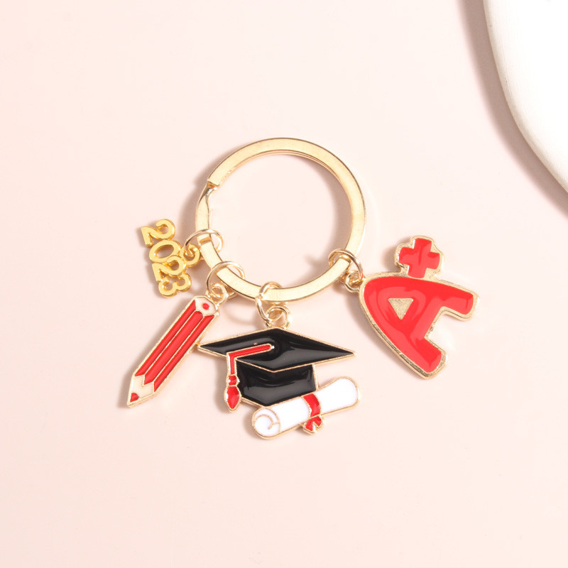 Χαριτωμένο σμάλτο μπρελόκ 2023 Σχολική στολή αποφοίτησης Μπρελόκ Μπρελόκ Πτυχιούχο μπρελόκ για μαθητικά δώρα DIY Χειροποίητα κοσμήματα