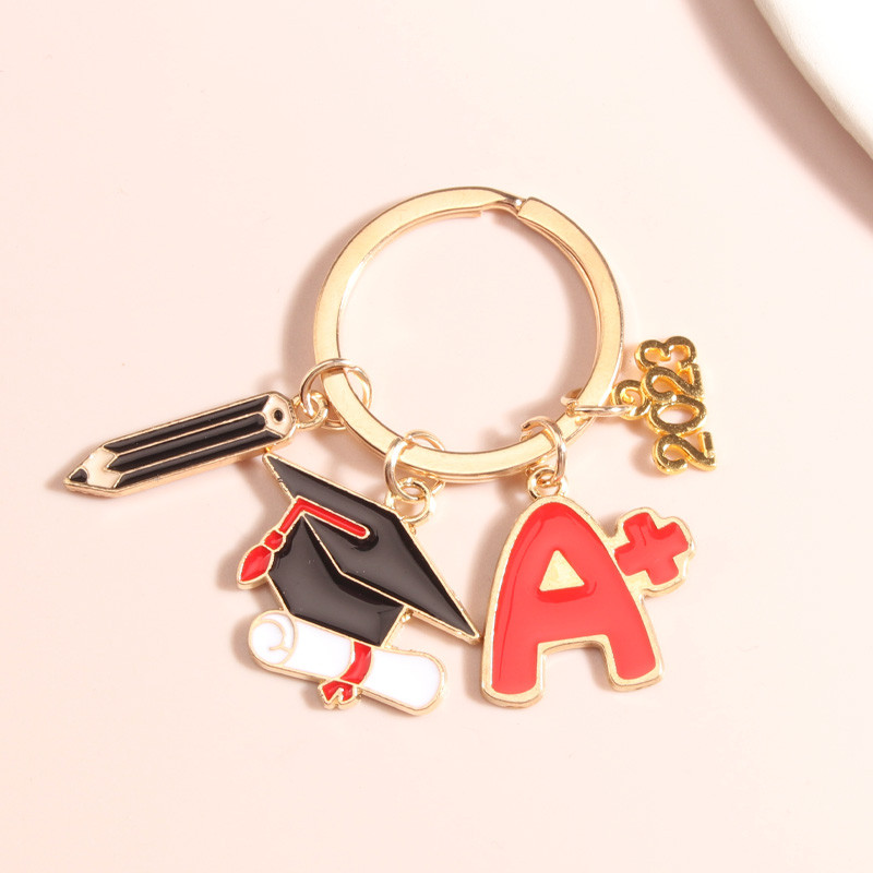 Χαριτωμένο σμάλτο μπρελόκ 2023 Σχολική στολή αποφοίτησης Μπρελόκ Μπρελόκ Πτυχιούχο μπρελόκ για μαθητικά δώρα DIY Χειροποίητα κοσμήματα