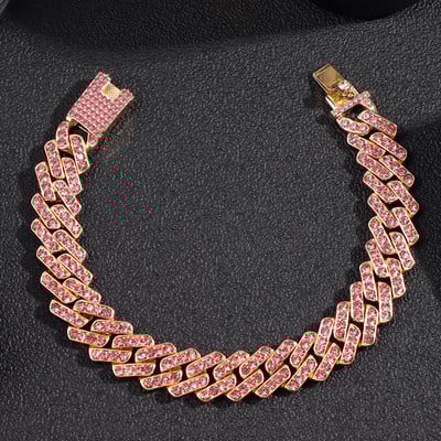 Punk HipHop Cristal Butterfly Charms Brățară de glezne grosime pentru femei Bijuterii cu lanț de gleznă cubaneze cu strasuri de baghetă