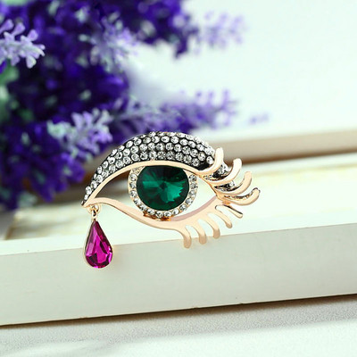 Broșă de cristal în formă de ochi, accesorii neo-gotice pentru femei, bluză din aliaj de modă coreeană, broșe medicale pentru femei