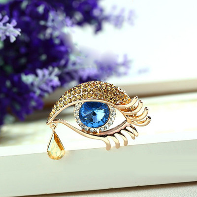 Broșă de cristal în formă de ochi, accesorii neo-gotice pentru femei, bluză din aliaj de modă coreeană, broșe medicale pentru femei