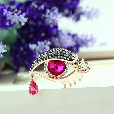 Broșă de cristal în formă de ochi, accesorii neo-gotice pentru femei, bluză din aliaj de modă coreeană, broșe medicale pentru femei