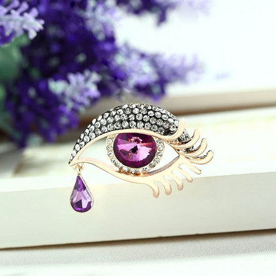 Broșă de cristal în formă de ochi, accesorii neo-gotice pentru femei, bluză din aliaj de modă coreeană, broșe medicale pentru femei