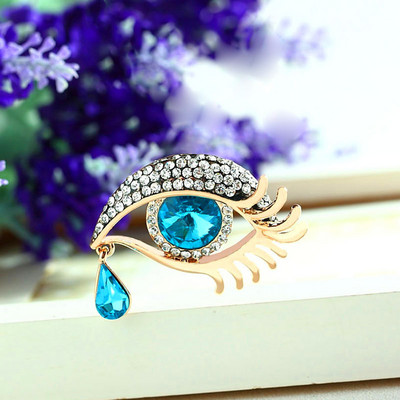 Broșă de cristal în formă de ochi, accesorii neo-gotice pentru femei, bluză din aliaj de modă coreeană, broșe medicale pentru femei