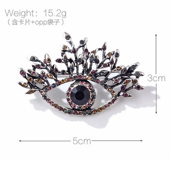 Pomlee Black Eye Shape Crystal Brooch Neo-gothic Women Accessories Корейска мода Alloy Blouse Medicale Femme Broches Para Ropa