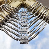 Nou Punk Stras mare Brățară de gleznă de tenis simplă Bijuterii Oțel inoxidabil Numărul de înger 111 222 Lanț de gleznă de cristal pentru femei