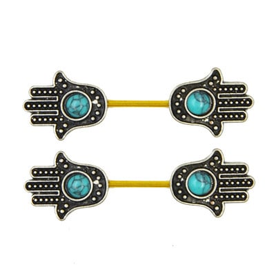 PERECHE Oțel chirurgical Anodzied Barbell Buddha Hand Shape Sphere Barbell Shield Rings Piercing Jewelry 14g