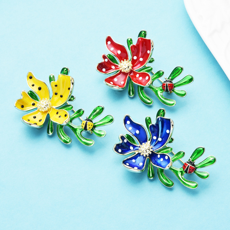 Wuli&baby Multicolor Email Buburuza Pe Frunza Ace pentru Brosa 2021 Nou Designer Ace Brosa Cadou de Anul Nou