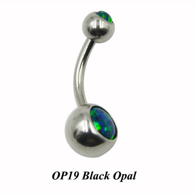 1 buc din oțel inoxidabil piatră de opal de foc Piercing pentru buric Inel pentru buric Ombligo Piercing pentru burtă Bijuterii pentru corp Stud 14 g