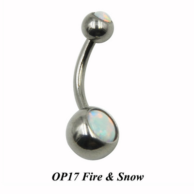 1 buc din oțel inoxidabil piatră de opal de foc Piercing pentru buric Inel pentru buric Ombligo Piercing pentru burtă Bijuterii pentru corp Stud 14 g