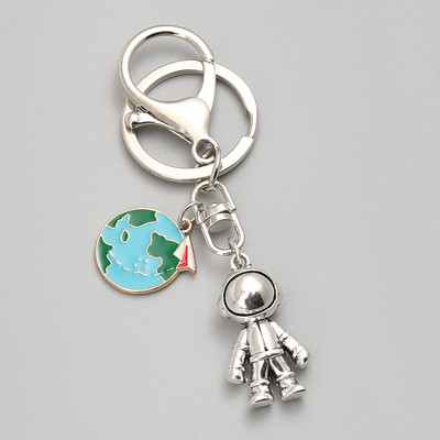Jauks emaljas atslēgu piekariņš Spaceman Earth atslēgu piekariņš astronautu atslēgu piekariņi Visums dāvanas sievietēm vīriešiem Cay Keys DIY roku darbs rotaslietas