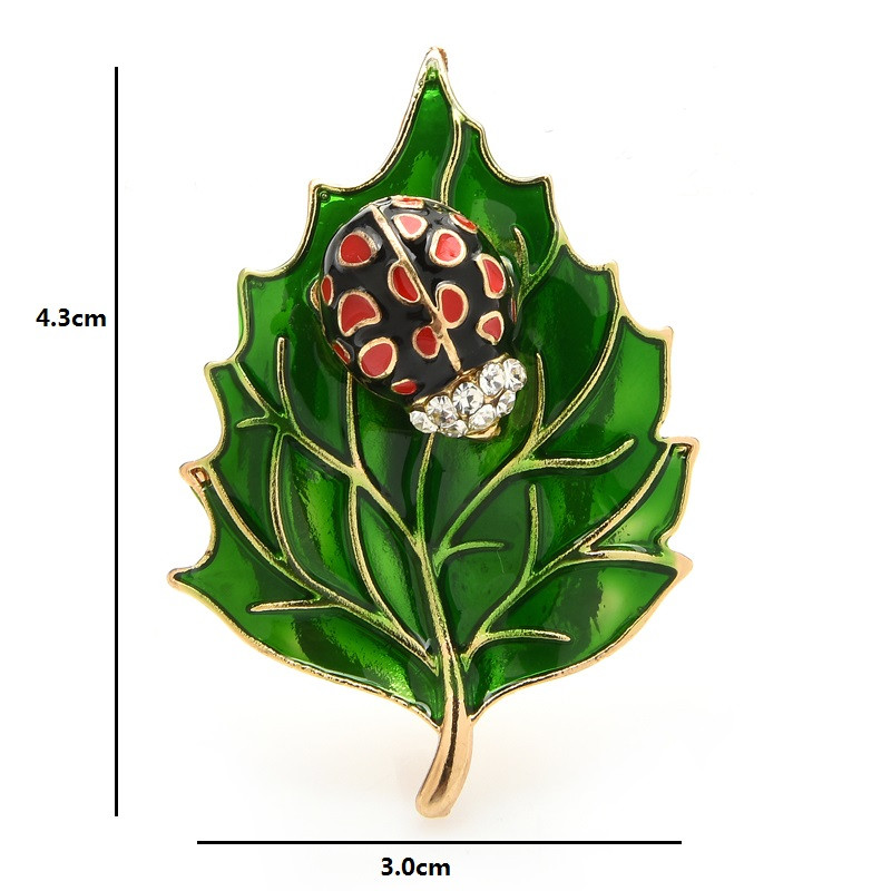 Wuli&baby Beetle Leave Broșe pentru femei email clasic insecte petrecere birou broșă ace cadouri