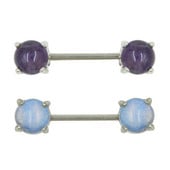 PERECHE Labradorit Sfarc Barbell Inel Opal Stone Sfarc Bar Piercing Ochi de Tigru Scut Mamelon Bijuterii pentru corp