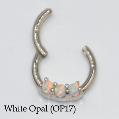 1 bucată din oțel chirurgical, rotund, zircon, septum Clicker, inel labret, inel pentru nas, cercei pentru cartilaj, piatră de opal, piercing pentru buze clicker Helix