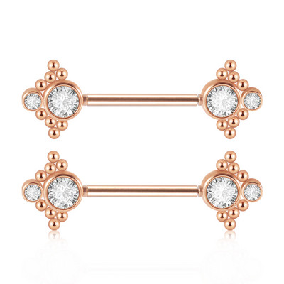 PERECHE Piercing pentru mamelon din oțel chirurgical, floare, fluture, inele cu mreană, grupa de zircon, scut pentru mamelon, bijuterii pentru corp 14gX14mm