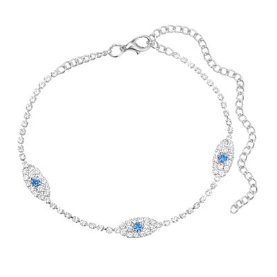 Boemia Blue Evil Eye Crystal Tenis gleznă lanț pentru femei de culoare auriu argintiu inimă gleznă pe picior plajă bijuterii pentru picioare