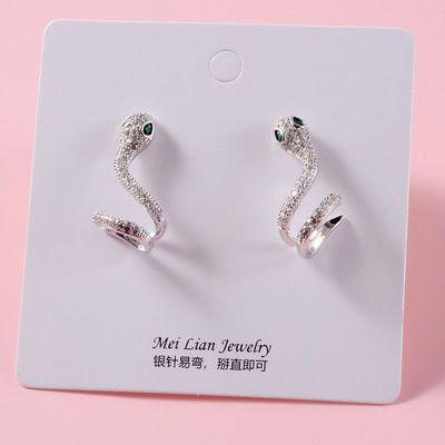 Cercei cu șarpe de modă pentru urechi, cercei din cupru, cu zirconiu cubic de lux, pentru femei, inele pentru petrecerea de nuntă